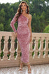 one-shoulder-long-sleeve-dress Sophia's Trends - Sophia's Style-Cloudy Blue-XL